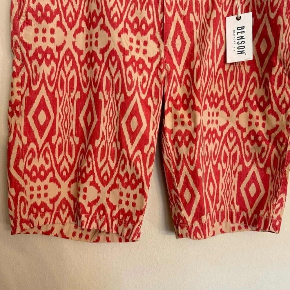 Benson Men's Size 38 Printed Chino Cotton Shorts Preppy Golf Summer Spring NWT